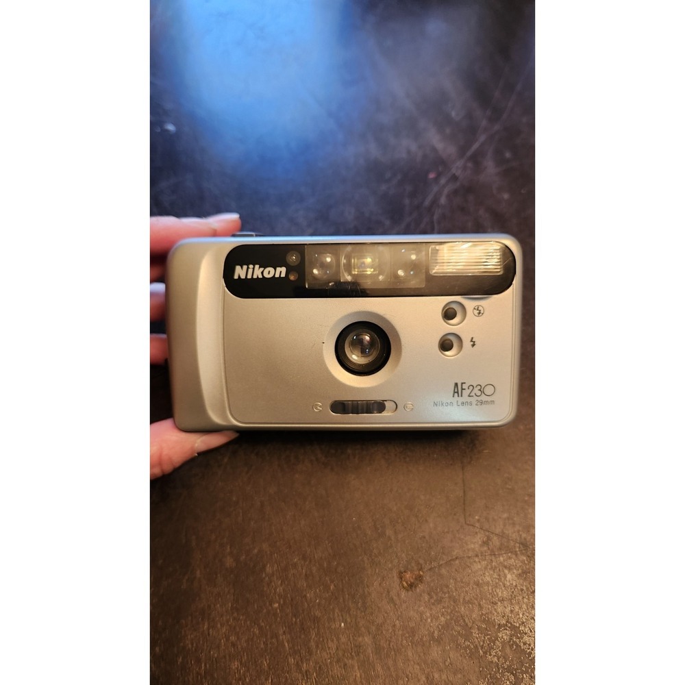 Nikon AF 230 Silver 35mm Point & Shoot Film Camera- No Film